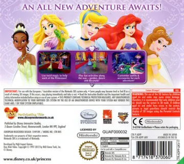 Disney Princess - My Fairytale Adventure (Usa) box cover back